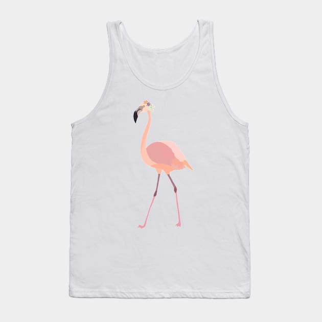 Floral Pink Flamingo Tank Top by smoochugs